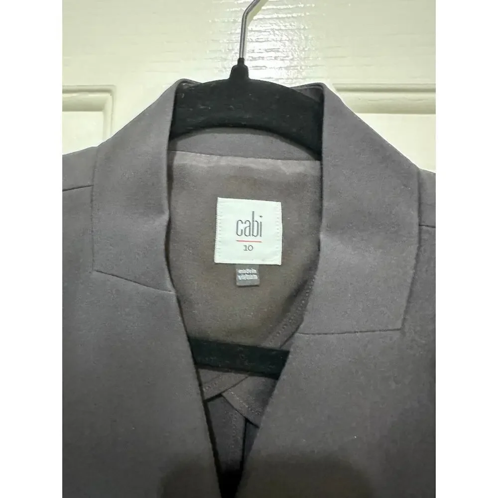 Cabi #4119 Black Career One Button Ponte Knit Dinner Blazer Jacket Size 10